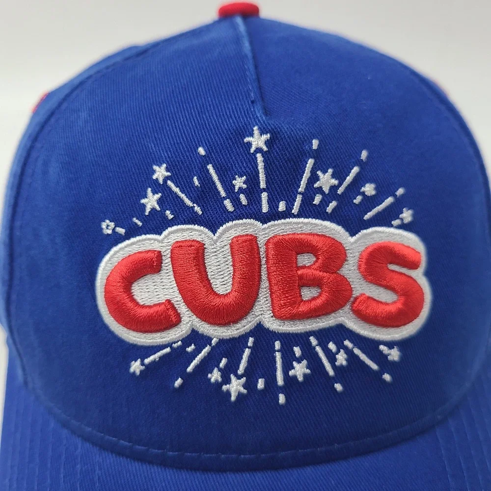 Youth Chicago Cubs Hat Snapback New Era 9Forty Blue Red MLB Fireworks M-Crown
